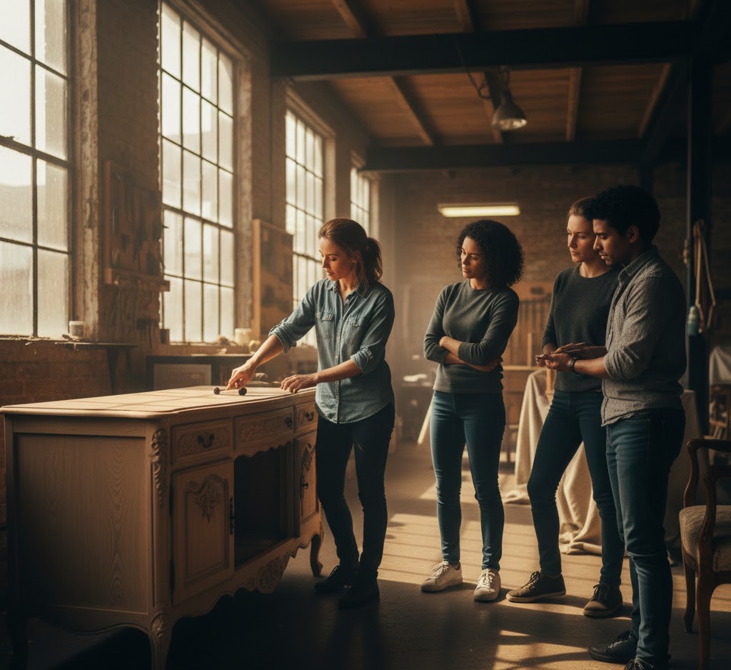 Expert craftsman demonstrating skills