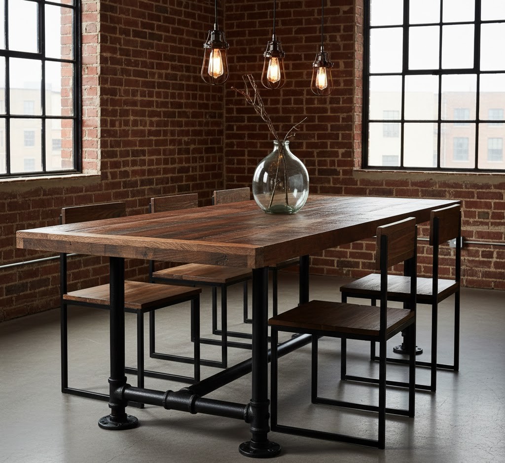 Industrial style vintage furniture