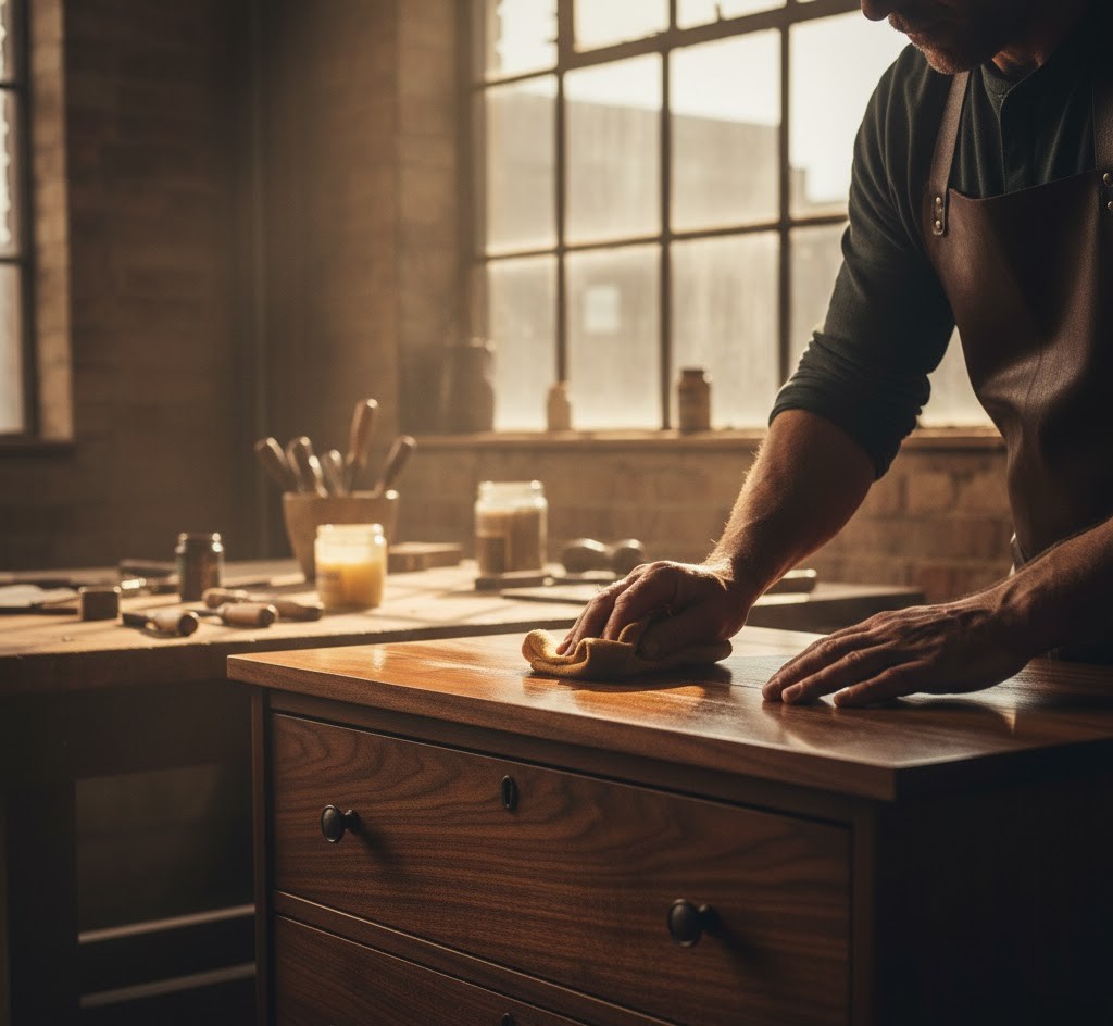Furniture restoration in progress
